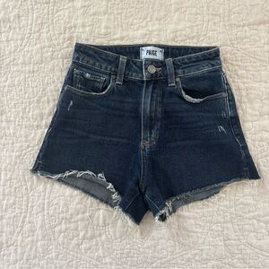 PAIGE Denim High Rise Jean Shorts Size 24 Dark Wash
